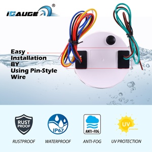 Nuevo IGauge WP804N1B-NB 80mm 12V 24V Medidor de Presión de Aceite, Nivel de Combustible, Temperatura del Agua, Voltaje con Alarma, LED Blanco, Carátula Negra, Acero Inoxidable 316 - Product Image 5