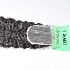 ผมต่อแบบดิบ 100% จากวัดในอินเดีย แบบไม่ผ่านกระบวนการ  แบบ Double Weft Bundles  พร้อม Closure ขนาด 5*5  แบบลอนธรรมชาติ สีดำ - Product Image 1
