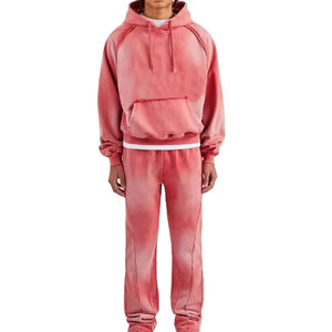 Men's Dip Dye Hoodie And Pants <b>Set</b> Casual Plus Size Fleece Tracksuit Autumn Wear 100% Cotton <b>Knitted</b> Tie Dyed Pattern - Product Image 1