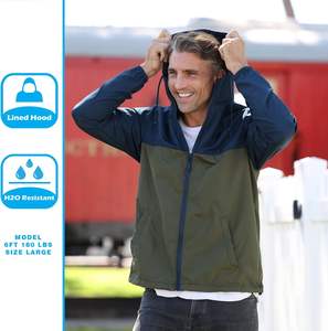 Mens Waterproof Windbreaker Hoodie Winter Camouflage <b>Jacket</b>, Color Block Design, <b>Packable</b> & Windproof Woven Outerwear - Product Image 4
