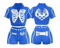 Ensemble 2 pièces décontracté pour femme, imprimé squelette noir et rose, avec haut sans manches et short longueur cheville, 100 % coton respirant et séchage rapide