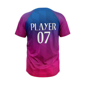 เสื้อเบสบอลซอฟต์บอลแบบสั่งทำคุณภาพสูงราคาถูก 2 กระดุม พิมพ์ลายด้านหน้า ผ้าโพลีเอสเตอร์ 100% ระบายอากาศได้ดี - Product Image 2