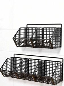 Metal <b>Wire</b> Storage <b>Basket</b> Rectangle Shape <b>Hanging</b> Design Modern Style Multi-Purpose Neatening Organizer - Product Image 6