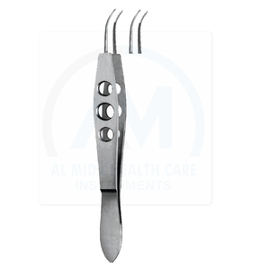 Pince à suture ophtalmique courbée Al Mida Healthcare AMHC-R-380 en acier inoxydable, instrument chirurgical manuel certifié CE - Product Image 3