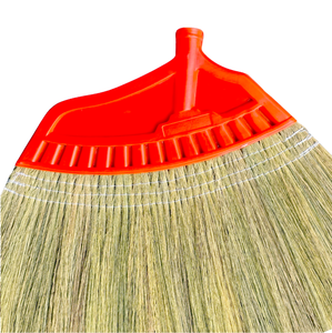 Natural Plant Material Broom <b>Head</b> Refill Pampas Fiber Medium Bristles Durable Eco-Friendly <b>Fan</b>-Shaped Design Floor Cleaning - Product Image 4