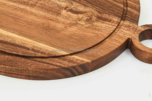 Tabla de cortar de madera de Acacia hecha a mano con decoración de afinidad, tabla de servir Natural, pulida, ecológica, regalos de negocios de buena calidad - Product Image 3