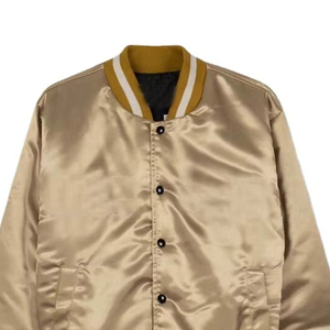 Chaqueta de Béisbol de Satén Delgada y Elegante con Cuello Alto y Logotipo Frontal, Ecológica, para Hombre, Estilo Universitario, para Invierno - Product Image 3