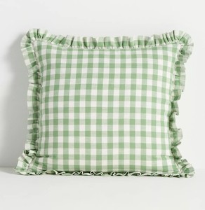 100% Cotton Woven Striped Ruffle Edge Embroidered Cushion <b>Covers</b> Decorative Pillow <b>Cover</b> Luxury Woven Cotton Stripe Cushion Cove - Product Image 4