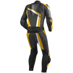 Traje de Motociclismo de Cuero para Hombre, Negro, Azul y Blanco, Manga Larga, Bloques de Color, Resistente al Viento, Transpirable, para Todas las Estaciones - Product Image 4