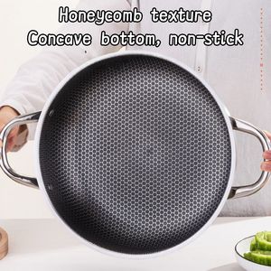 Wok en acier inoxydable 28 cm, double poignée, sans revêtement, sans couvercle, écologique, capacité 18 L, pour cuisinière à gaz et à induction, lavage à la main uniquement - Product Image 5