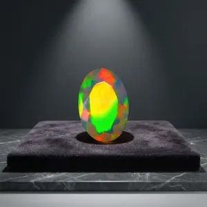Natürlicher Äthiopischer Wolken-Flash-Feueropal 10x7mm Oval Facettiert Loser Edelstein für Feine Schmuckherstellung und Geschenke - Product Image 6