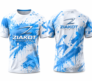 Camiseta Deportiva 3D ZIAKOT para Hombre, Diseño Nuevo, Estampado de Grafiti Personalizado, Blanco-Azul Claro - Product Image 6