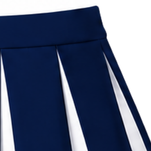 Jupe plissée bleu marine pour femme, uniforme de cheerleading, tenue de danse pour équipe, vêtement de performance avec motif rayé - Product Image 3