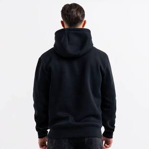 Sweat à capuche décontracté long pour homme noir en molleton de polyester et coton, coupe classique avec poche, séchage rapide pour l'hiver - Product Image 4