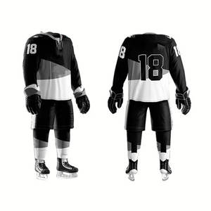 Ensemble de maillots de hockey sur glace personnalisés imprimés par sublimation, meilleure qualité, couleur unie, uniforme d'équipe pour homme et femme - Product Image 1