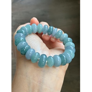 Classic Resin <b>Beaded</b> Charm <b>Bracelet</b> Water Drop Shape Women's Vintage Fashion Party Light Blue Green Tones Smooth Polished Finish - Product Image 2