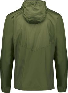 Chaqueta cortavientos con capucha para hombre, color verde oliva, con cremallera de un cuarto, resistente al agua, para actividades al aire libre. - Product Image 2