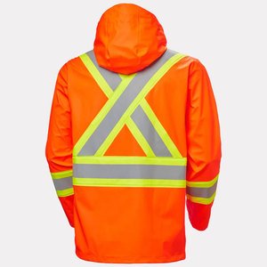Chaqueta de Seguridad Reflectante Naranja con Cremallera, Hecha de Poliéster, Ropa de Trabajo, Cortavientos, Chaquetas de Alta Visibilidad - Product Image 6