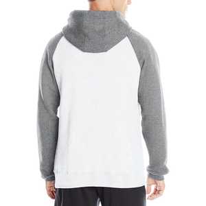 Sudadera con Capucha Unisex Blanca y Gris, Manga Raglán, Forro Polar, Casual, con Bolsillo, Corte Regular, Tejida, Invierno, Impresión Digital, Resistente al Viento - Product Image 3