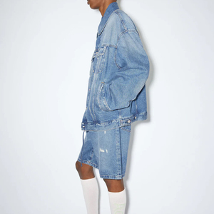 Fabricant pakistanais, shorts en denim de coton de haute qualité, sublimation personnalisée, légers et respirants, ensemble de shorts en denim - Product Image 4