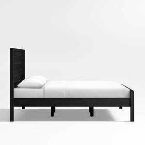 Wholesale Modern Ebony Solid Wood <b>Bed</b> | <b>Black</b> Finish Panel Platform <b>Bed</b> Frame - Product Image 6