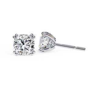 REYES Exquisite 925 Sterling <b>Silver</b> Cushion Cut 2Ct VVS Moissanite <b>Earrings</b> Certificate 14K White Gold Rhodium Plated Jewelry - Product Image 1