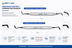 เครื่องมือขึ้นรูปคอนแทคฟอร์ม Zetomed Pro Freedman แบบสองด้าน ทำจากสแตนเลสสตีล สำหรับงานบูรณะฟัน - Product Image 3
