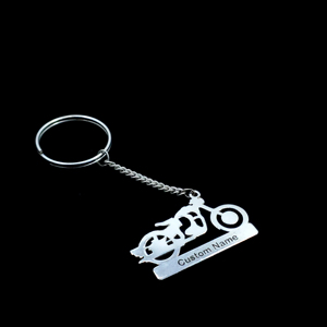 925 Sterling Silver Custom Name Bike <b>Keychain</b> - Product Image 1