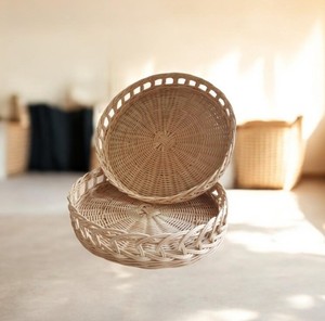 Plateau de service en rotin naturel avec poignées pour la cuisine, la salle à manger, l'hôtel, le restaurant, la décoration de la maison - Product Image 3