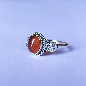 Carnelian Gemstone Midi <b>Ring</b> 925 Silver Handmade <b>Statement</b> <b>Ring</b> for Her Christmas Birthday Anniversary Gift <b>Ring</b> For Her - Product Image 1