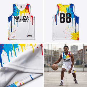Maillot de basket-ball d'équipe personnalisé par sublimation, respirant, anti-humidité, séchage rapide, en mesh, sans manches, uniformes unisexes, sport athlétique - Product Image 4