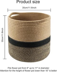 Woven Plant Basket Round Indoor Planter Pot Nordic Style Decorative Storage Container for Home Office Use - Product Image 5