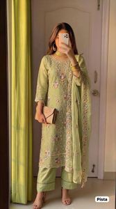 Readymade Pakistani Suit Organza Silk with Heavy Embroidery work And Sequence work Buy Direct From Supplier At Bulk - Product Image 3
