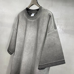 Camisetas Extra Grandes para Hombre, 100% Algodón, 250 g/m², de Alta Calidad, Precio FOB al por Mayor, Lavado Ácido Personalizado, Estampado Digital con Letras - Product Image 3