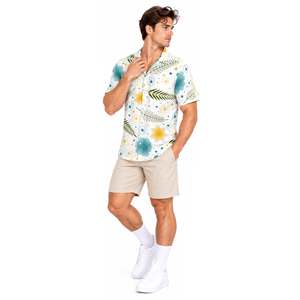 <b>Mens</b> Custom Printed <b>Beach</b> <b>Shirt</b> Breathable Sublimation Hawaiian Tropical Vacation Resort Summer Short Sleeve Apparel - Product Image 4