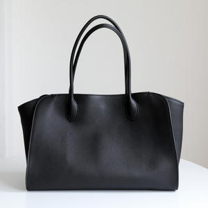 Genuine Leather Tote Bag Solid Color Minimalist Style Zipper Closure <b>Large</b> Capacity <b>Handbag</b> for Women Daily Use All Seasons - Product Image 5