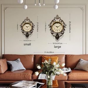Vintage Wall Clocks Living Room,Elegant Retro Silent Wall Clock,Decorative Antique Victorian Wall Clocks <b>Battery</b> <b>Operated</b> - Product Image 5