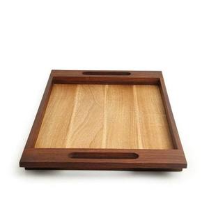 Plateau de service rectangulaire en bois bicolore de luxe en gros pour hôtels et restaurants – Vaisselle élégante et minimaliste - Product Image 4