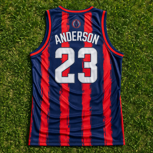 เสื้อบาสเก็ตบอลแบบสั่งทำพิเศษ ไซส์พลัส สำหรับทีมและลีก แห้งเร็ว ระบายอากาศได้ดี ผ้าโพลีเอสเตอร์ 100% พิมพ์ลายชื่อและหมายเลขผู้เล่น - Product Image 2