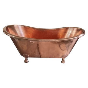 อ่างอาบน้ำทองแดงแบบตั้งพื้นทรงกรงเล็บ วินเทจ สำหรับห้องน้ำและสปา - Product Image 1