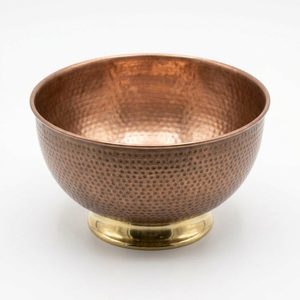 Cuenco Decorativo de Latón y Cobre Antiguo de 20 cm para Decoración del Hogar/Hotel/Bodas - Product Image 1