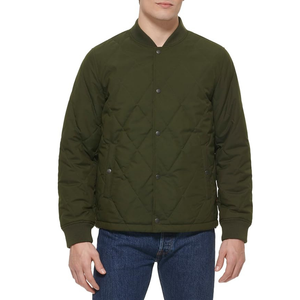 Chaqueta Acolchada con Cierre y Diamantes Personalizada Olive, Proveedor Mayorista de Ropa de Moda Diaria, Chaquetas Bomber para Hombre - Product Image 3