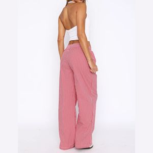 กางเกงเอวสูงป้องกันการเกิดริ้วรอยแถบสีแดงกางเกงลำลองทรงหลวมระบายอากาศได้ดีปรับแต่งขนาดได้ตามต้องการ - Product Image 6