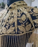 Nouveau Poncho Court Femme Grande Taille en Maille Respirante à Motif Feuille, Style Vintage avec Pompons et Broderies Perlées, ODM OEM Printemps-Été