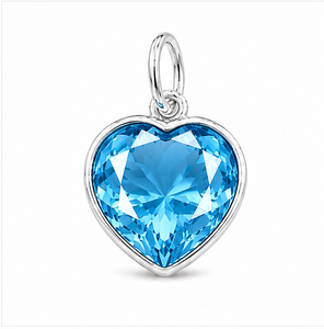 Pendentif en topaze bleue en forme de cœur, collier en argent sterling avec pierre précieuse, bijoux en argent 925, cadeau d'anniversaire pour elle - Product Image 1