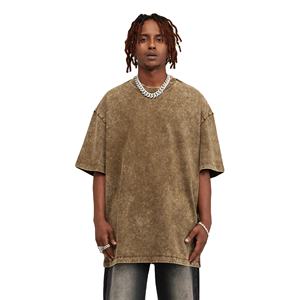 Camisetas de Manga Larga 100% Algodón para Hombre, Estilo Holgado con Hombros Caídos y Lavado Ácido, Diseño Liso, Ropa OEM al por Mayor - Product Image 1