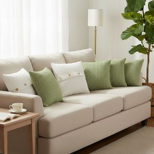 SOGA 6-Piece 45cm Diamond Knit Pillowcase Set Burnt Orange and Warm <b>Beige</b>-3x Orange 3x <b>Beige</b> <b>Cushion</b> Cases - Product Image 2