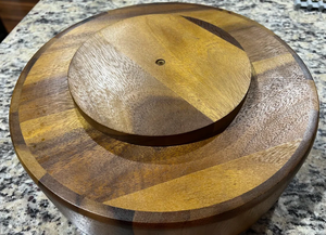 Bandeja Giratoria Redonda de Madera de Acacia, Organizador Giratorio de Almacenamiento, Bandeja Dividida en Múltiples Secciones, Lazy Susan de Acacia - Product Image 6