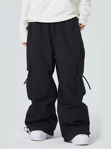 Pantalon de snowboard unisexe surdimensionné personnalisé avec tissu imperméable 10 000 mm, taille élastique et poches cargo fonctionnelles - Product Image 5