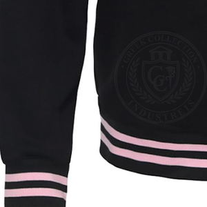 Sorority Alpha <b>Black</b> Embossed Cotton <b>Fleece</b> Crew Neck Ribbed Cuff Greek Letter Embroidery Collage Men's <b>Women's</b> Sweatshirts - Product Image 3